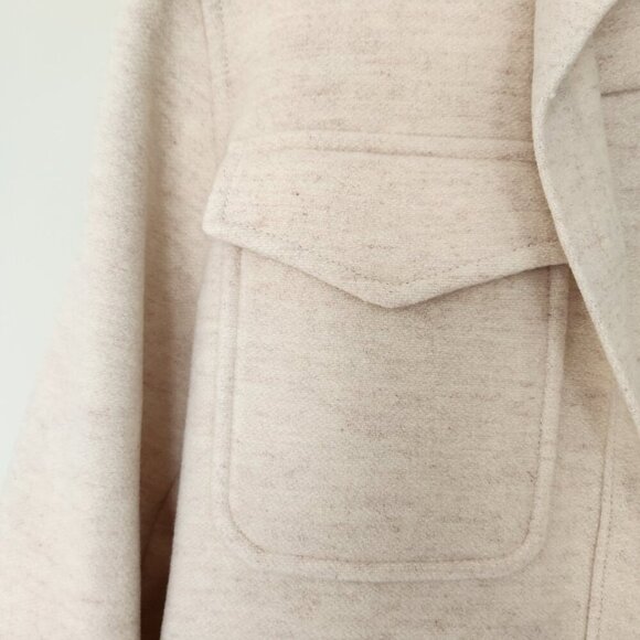 & Other Stories Wool Blend Cream Oversized Coat Jacket Overshirt Shacket Size 8 - Picture 5 of 12